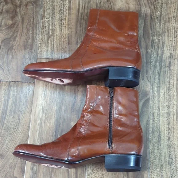 Florsheim Sorrento Pointed Toe Brown Leather Ankle Boots 10.5 D - Picture 4 of 11